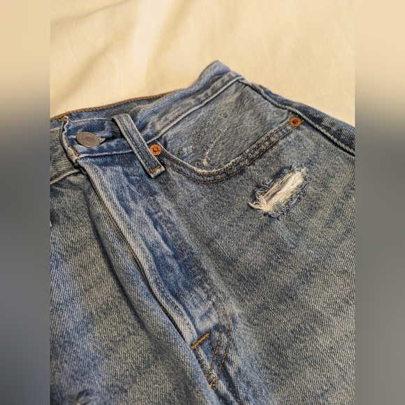Levi's High Rise Deconstructed Button Fly Denim Skirt - Picture 6 of 14